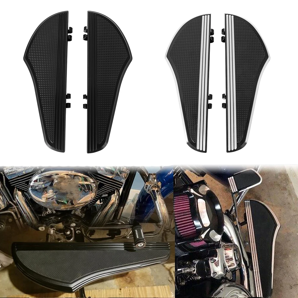 Motorcycle Floorboard Front Driver Foot Pegs Footrest Black For Harley T... - $108.51+