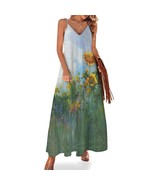 Mondxflaur Colorful Love Summer Dresses for Women V-neck Sleeveless Long... - $46.29 CAD