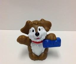 Fisher Price Little People Brown Dog With Blue Boom Box - 2009 - Cute! - $3.94
