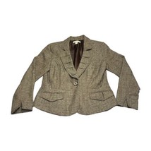 Coldwater Creek Tweed Brown Blazer One Button Jacket W/Pockets Women’s S... - $38.69