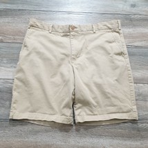 Izod Mens Shorts Stretch 36&quot; Waist Casual Chino Relaxed Tan Soft Bermuda... - £12.29 GBP