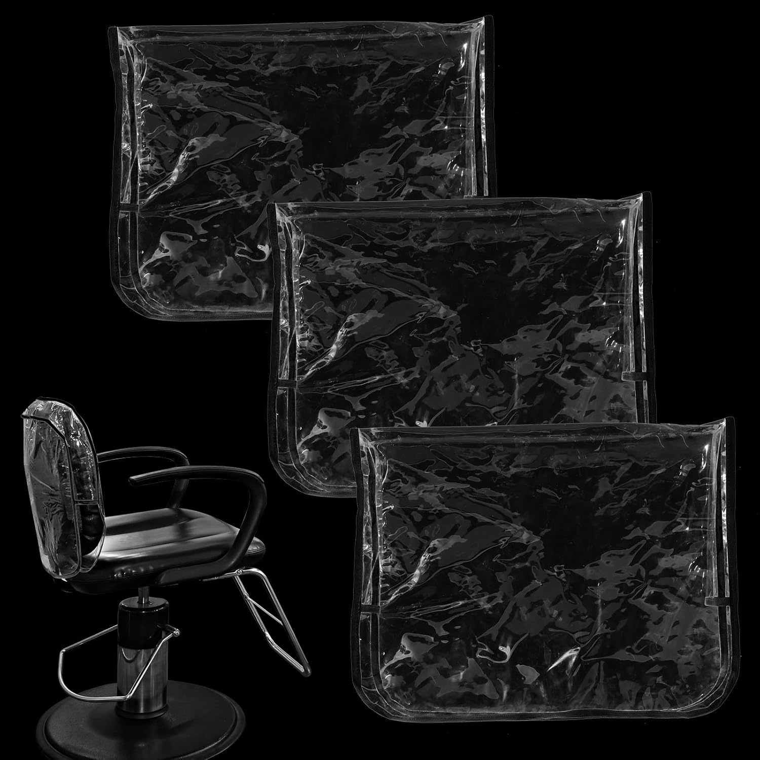 Three Pieces Of Chair Back Covers Made Of Plastic That Are Clear And Fit... - $26.94