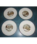 4 Harkerware Currier and Ives Bread Plates Farmer&#39;s Homestead Winter Sce... - €33,20 EUR