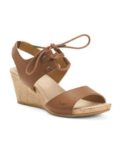 New Boc By Born Brown Leather Wedge Comfort Sandals Size 8 M - £55.55 GBP