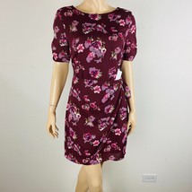 Astr Womens Dress New Burgundy Floral Wrap Keyhole Cottagecore Belted Size S - £24.83 GBP