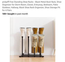 Free Standing Shoe Racks - Metal Boot Rack, Shoe Small for 4 Pairs Black - $29.58