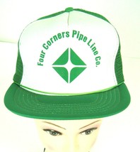 Trucker Hat Cap Vtg Snapback Four Corners Pipeline Co Green Mesh oilfields  - £38.89 GBP