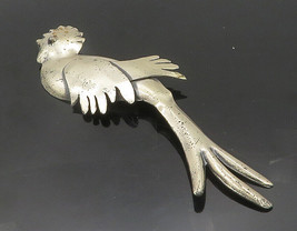 CORO MEXICO 925 Sterling Silver - Vintage Long Tailed Bird Brooch Pin - BP7630 - £66.05 GBP