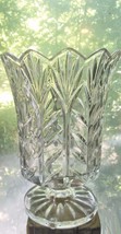 Footed Pressed Glass Crystal Clear Glass Vase 7.5&quot; - £30.82 GBP