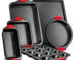 6-Piece Nonstick Bakeware Set - Carbon Steel Baking Tray Set W/ Heatsafe... - $83.99