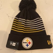 Pittsburg Steelers Pom Winter Hat Adult New Era - £15.73 GBP