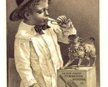 Nichols Bark &amp; Iron Tonic Ad Card Boy Dog &amp; Tin Horn 1890&#39;s - $24.82