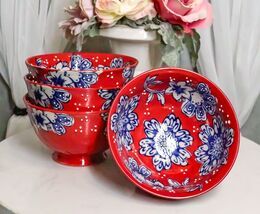 Luxury Ottoman Style Textured Dining Bowls Set of 4 Iznik Ming Old World... - €34,43 EUR
