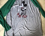 Disney &quot;Mickey Mouse&quot; print sleep shirt size XL Raglan Sleeve Solid Gree... - $27.95