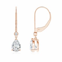 Lab-Grown Diamond Leverback Earrings with Diamond in 14K Gold (7x5mm, 1.5 Ct) - £1,314.63 GBP