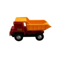 Vintage Kab Trucking Company 5&quot; Red Yellow Plastic Dump Truck W Level Du... - $11.29