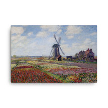 Claude Monet Fields of Flowers and Windmills near Leiden, 1886.jpeg Canvas Print - £79.38 GBP+