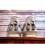 Vtg Blue DELFT Salt Pepper Shakers HOLLAND KISSING COUPLE Ceramic SOLVAN... - $353.75 MXN
