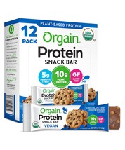 Orgain Organic Vegan Protein Bars, Chocolate Chip Cookie Dough - 10g Plant Based - £32.75 GBP