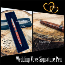 Handcrafted wooden ballpoint Pen for wedding signatures made from Reclai... - £33.81 GBP
