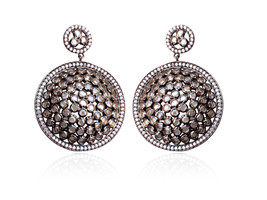 Oscar Fashion Black Plated White Cubic Zirconia Setted Earring for Women - £26.71 GBP