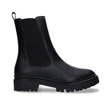 Botas Chelsea de mujer media caña pantorrilla cuero vegano negro suela e... - $2,955.11 MXN