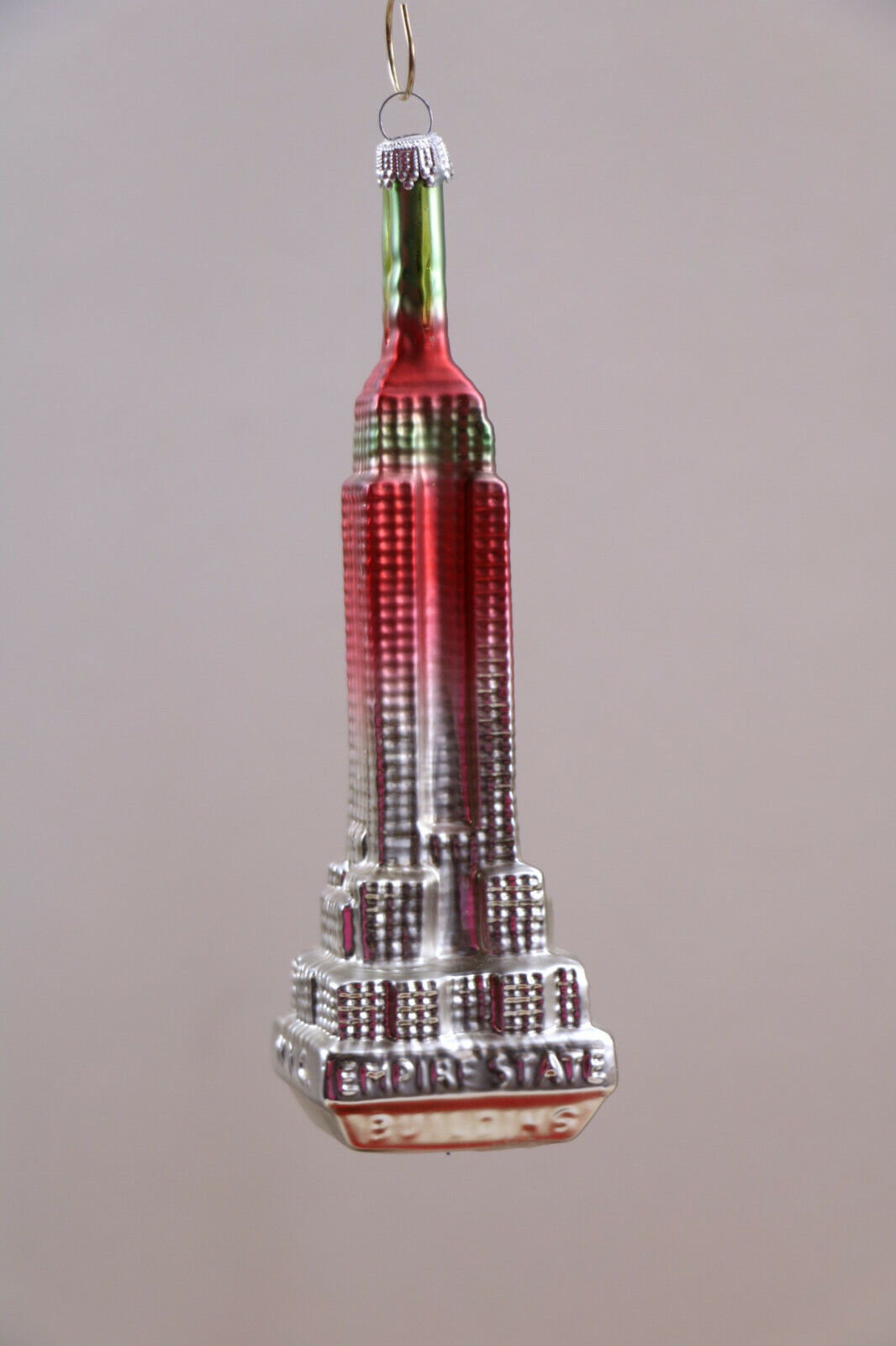 Empire State Building New York Blown Mercury Glass Christmas Ornament Germany - $29.16