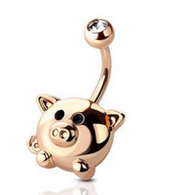 Rose gold pig belly ring-SALE - $12.99