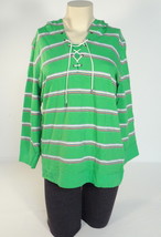 Lauren Ralph Lauren Jeans Co. Green 3/4 Sleeve Hooded Cotton Top Shirt W... - $68.99