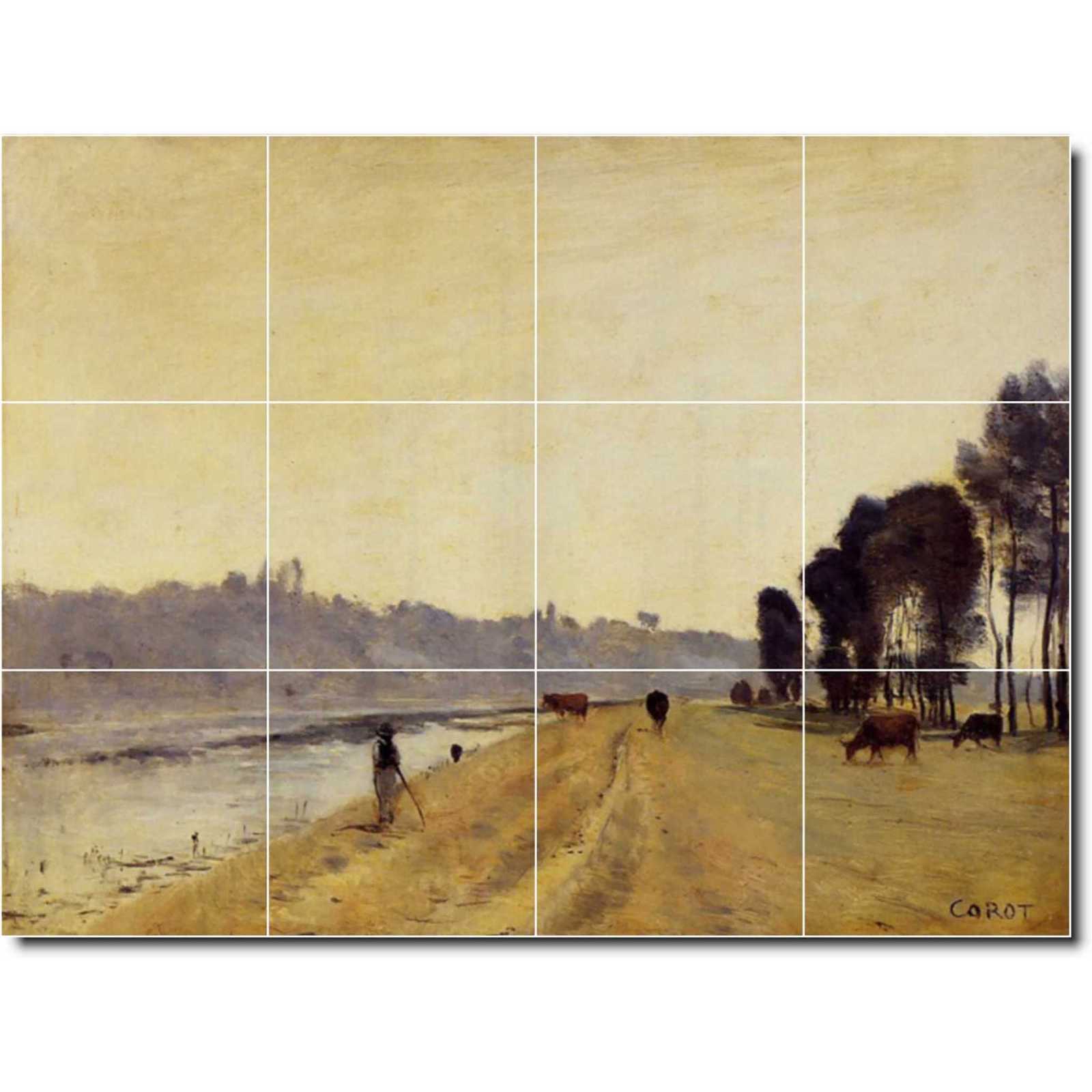 Corot jean banks of a river