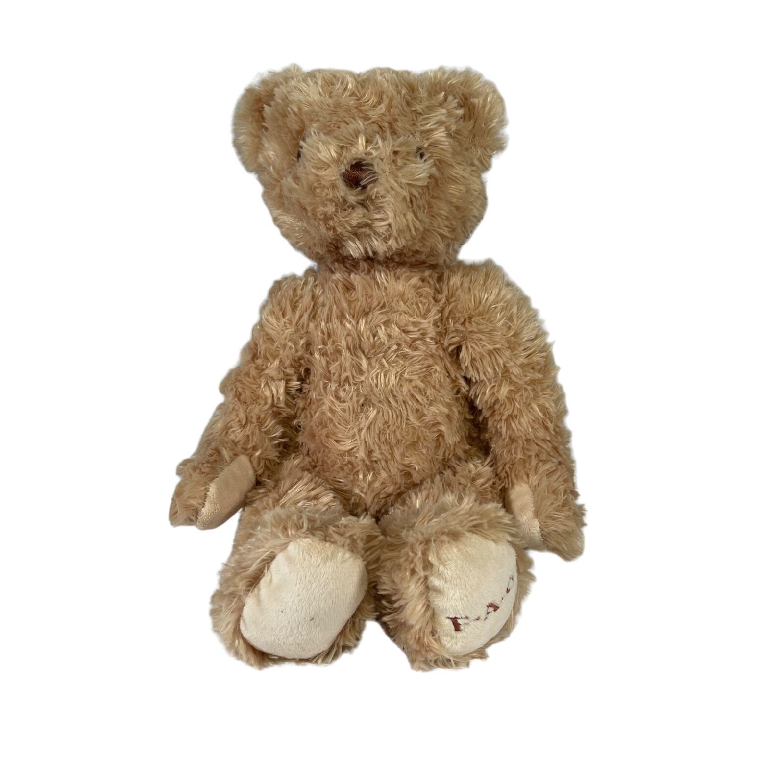 FAO Schwarz Tan Fuzzy Teddy Bear 12" Sitting - $10.39