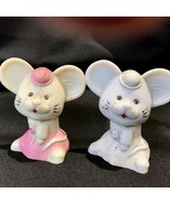 Vintage JSNY Mouse Salt &amp; Pepper Shakers Set Anthropomorphic Mice Set Ho... - £14.77 GBP