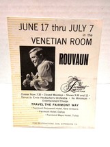 1967 San Fran Fairmont Hotel Venetian Room Advertisement Card Rouvaun O.C. Smith - £15.53 GBP