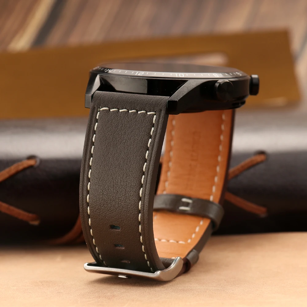 22mm Watch Strap for Huawei Watch GT 46mm GT2/GT3 Pro Genuine Leather Bracelet - £10.77 GBP+