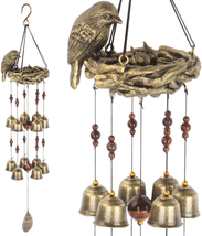 Bird Nest Wind Chime, Bird Bells Chimes with 12 Wind Bells for Glory Mother’S Lo - £21.79 GBP