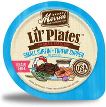 Merrick Lil&#39; Plates Grain Free Small Breed Wet Dog Food Surfin&#39; and Turf... - $7.87+