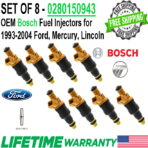 UPGRADED BOSCH OEM 4hole x8 32LB Fuel Injectors for 93-04 Ford Lincoln Mercury - £150.35 GBP