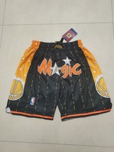 Orlando Magics Basketball Shorts with Pockets Black orange new stitched S-3XL  - £40.01 GBP