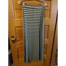 Dynamite Maxi Skirt Size S Small Army Green White Striped Stretch Long M... - £10.33 GBP