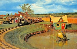 Edmonton Alberta Ca~Storyland Valley~Frog Pond &amp; Old Mill Near Railroad Postcard - £4.45 GBP