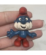 Smurfs 1980 Papa Smurf Schleich Figure PVC Vintage Figurine Peyo HONG KONG - $12.42 CAD