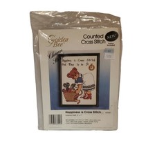 GOLDEN BEE CANDAMAR DESIGNS Counted Cross Stitch Kit FRAME HAPPY IS THE ... - $9.92