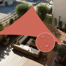 Shade&amp;Beyond Waterproof Sun Shade Sail 16&#39;X16&#39;X16&#39; Triangular Rust Red S... - $40.93