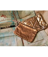 Victoria’s Secret rose gold set of 2 makeup cosmetic travel bags New - $15.79