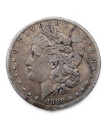 1889-CC $1 Silver Morgan Dollar in Fine Condition, VF in Wear, Rim Damage - £1,168.14 GBP