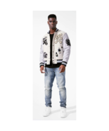 Men's White JORDAN CRAIG RAIDERS VARSITY JACKET - £117.67 GBP