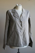 Eileen Fisher XS Taupe Brown 3-Button Blazer Jacket Cotton Tencel Stretc... - $29.45