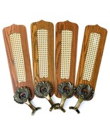 Cane Insert 21&quot; Wood Ceiling Fan Blades &amp; Antiqued Brass Brackets Vintag... - €104,00 EUR