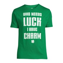 Way To Celebrate St Patricks Day Men&#39;s Who Needs Luck Graphic Tee Size S (34-36) - £11.71 GBP
