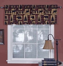 Cabin Pine Retreat Lodge Tapestry Window Valance, Modern Rustic 54&quot;x16&quot; ... - £15.81 GBP